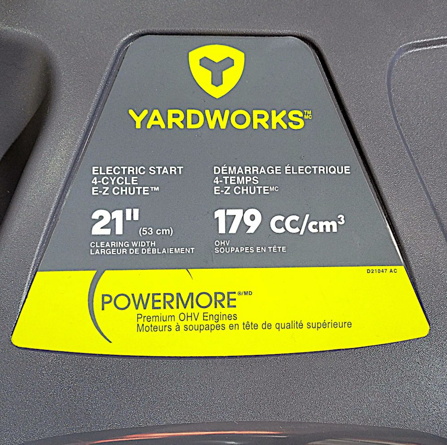 YARDWORKS SOUFFLEUR NEIGE 1 PHASE